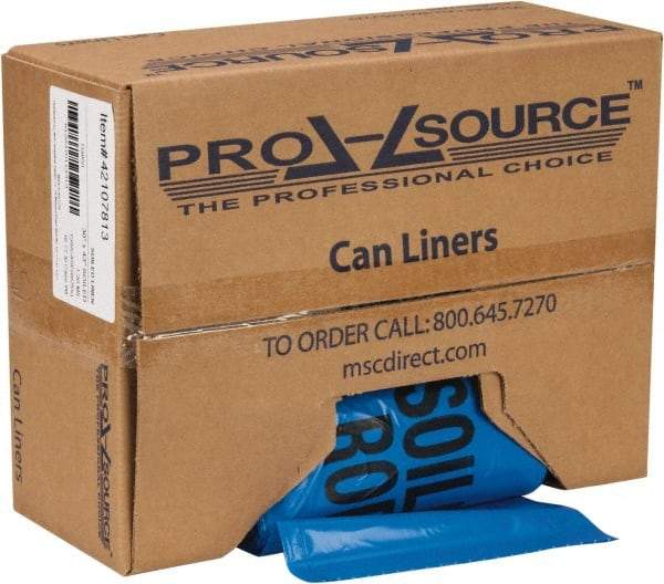 PRO-SOURCE - 32 Gal Capacity, Blue, Hazardous Waste Bag - 1.3 mil Thick x 30" Wide x 43" High, Roll - Makers Industrial Supply