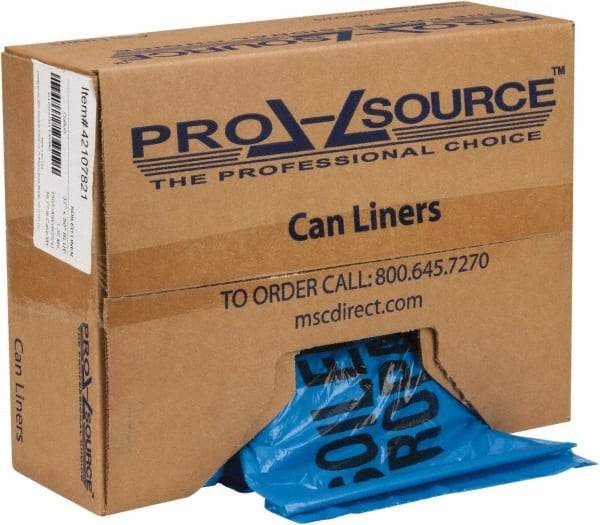 PRO-SOURCE - 45 Gal Capacity, Blue, Hazardous Waste Bag - 1.3 mil Thick x 37" Wide x 50" High, Roll - Makers Industrial Supply