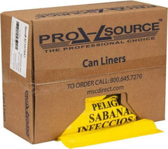 PRO-SOURCE - 45 Gal Capacity, Yellow, Hazardous Waste Bag - 1.3 mil Thick x 40" Wide x 47" High, Roll - Makers Industrial Supply