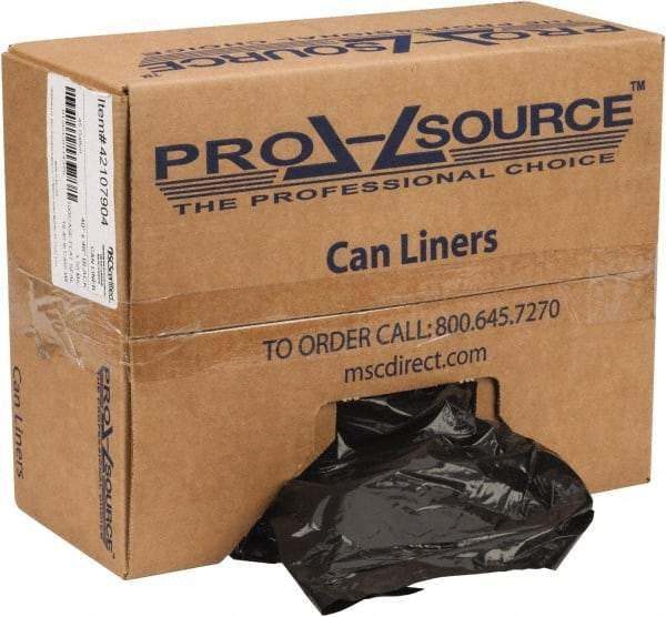 PRO-SOURCE - 1.5 mil Thick, Heavy-Duty Trash Bags - Linear Low-Density Polyethylene (LLDPE), Flat Pack Dispenser, 40" Wide x 46" High, Black - Makers Industrial Supply