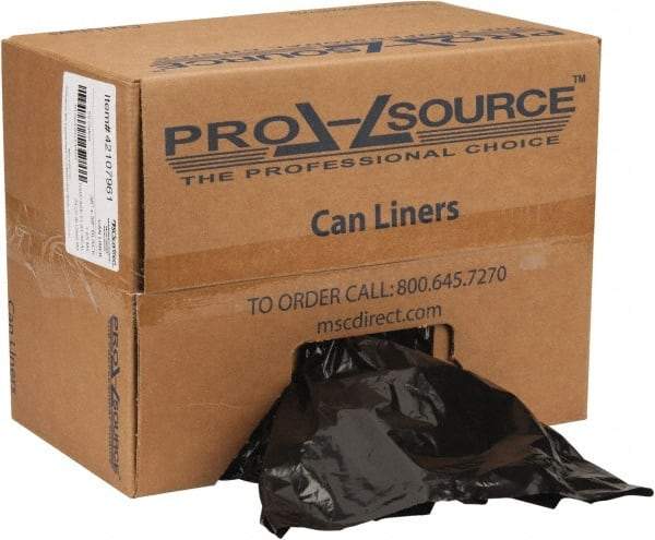 PRO-SOURCE - 1.65 mil Thick, Heavy-Duty Trash Bags - Linear Low-Density Polyethylene (LLDPE), Flat Pack Dispenser, 38" Wide x 58" High, Black - Makers Industrial Supply