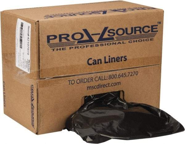 PRO-SOURCE - 2 mil Thick, Heavy-Duty Trash Bags - Linear Low-Density Polyethylene (LLDPE), Flat Pack Dispenser, 38" Wide x 58" High, Black - Makers Industrial Supply