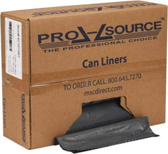 PRO-SOURCE - 1.3 mil Thick, Heavy-Duty Trash Bags - Hexene Resins, Roll Dispenser, 38" Wide x 58" High, Gray - Makers Industrial Supply