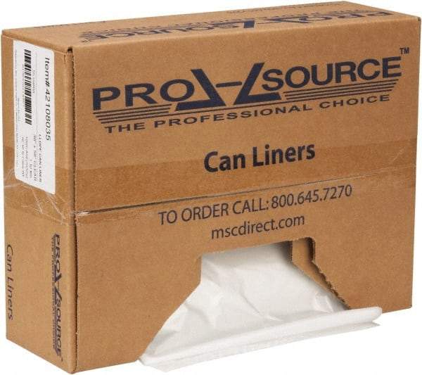 PRO-SOURCE - 1.1 mil Thick, Heavy-Duty Trash Bags - Hexene Resins, Roll Dispenser, 38" Wide x 58" High, Clear - Makers Industrial Supply