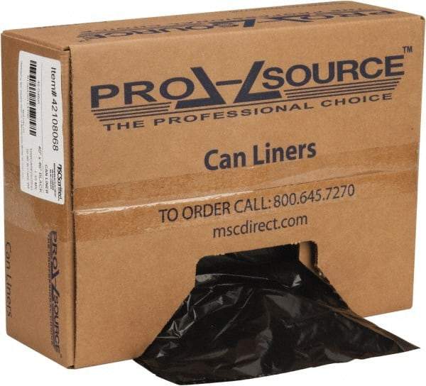 PRO-SOURCE - 1.1 mil Thick, Heavy-Duty Trash Bags - Hexene Resins, Roll Dispenser, 40" Wide x 46" High, Black - Makers Industrial Supply