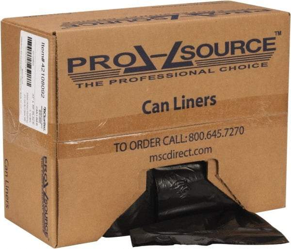 PRO-SOURCE - 1.1 mil Thick, Heavy-Duty Trash Bags - Hexene Resins, Roll Dispenser, 33" Wide x 39" High, Black - Makers Industrial Supply