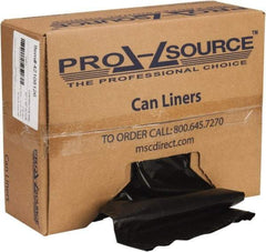 PRO-SOURCE - 3 mil Thick, Contractor Trash Bags - Linear Low-Density Polyethylene (LLDPE), Flat Pack Dispenser, 32" Wide x 50" High, Black - Makers Industrial Supply