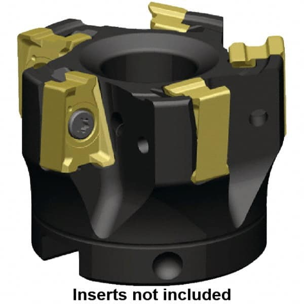 Kennametal - 5 Inserts, 80mm Cut Diam, 27mm Arbor Diam, 15.5mm Max Depth of Cut, Indexable Square-Shoulder Face Mill - 0° Lead Angle, 50mm High, LNGU15T608SRGE Insert Compatibility, Through Coolant, Series MILL 4-15 - Makers Industrial Supply