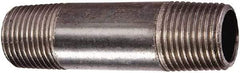 Value Collection - Schedule 80, 1-1/2" Diam x 7" Long Black Pipe Nipple - Seamless - Makers Industrial Supply