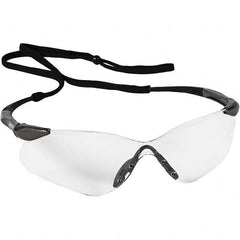 KleenGuard - Clear Lenses, Frameless Safety Glasses - Scratch Resistant, Gunmetal Nylon Frame, Size Universal, Wrap Around - Makers Industrial Supply