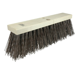 18″ Street Broom, 5-1/4″ Trim Length, Brown Polypropylene Fill - Makers Industrial Supply