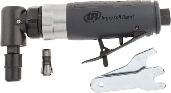 Ingersoll-Rand - 1/4" Collet, Angle Handle, Straight Air Die Grinder - 20,000 RPM, Rear Exhaust, 23 CFM, 0.33 hp, 1/4" Inlet - Makers Industrial Supply