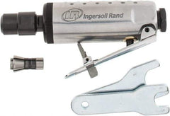 Ingersoll-Rand - 1/4" Collet, Straight Handle, Angle Air Die Grinder - 28,000 RPM, Front Exhaust, 24 CFM, 0.25 hp, 1/4" Inlet - Makers Industrial Supply