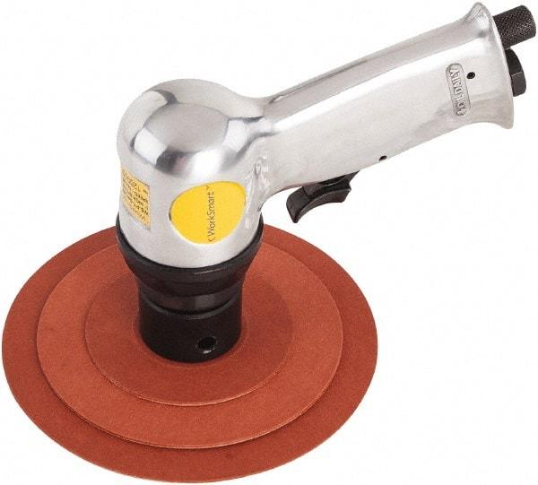 Value Collection - 16,000 OPM, 4 CFM Air Consumption, 90 psi Air Pressure, Palm Air Orbital Sander - Round Pad, 1/4 NPT Inlet - Makers Industrial Supply