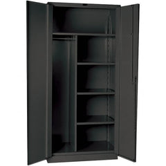 Hallowell - 4 Shelf Combination Storage Cabinet - Steel, 48" Wide x 24" Deep x 78" High, Gray - Makers Industrial Supply