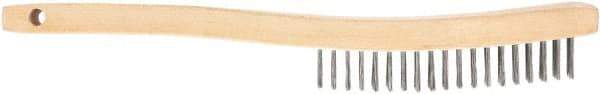 DeWALT - 7 Rows x 3 Columns Steel Scratch Brush - 7-3/4" OAL, 5/8" Trim Length, Wood Toothbrush Handle - Makers Industrial Supply