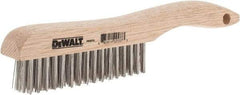 DeWALT - 15 Rows x 4 Columns Stainless Steel Scratch Brush - 10" OAL, 1-1/8" Trim Length, Wood Shoe Handle - Makers Industrial Supply