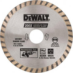 DeWALT - 4-1/2" Diam, 5/8 & 7/8" Arbor Hole Diam, Wet & Dry Cut Saw Blade - Diamond Matrix, Standard Round Arbor - Makers Industrial Supply