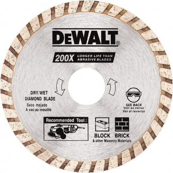 DeWALT - 4" Diam, 5/8 & 7/8" Arbor Hole Diam, Wet & Dry Cut Saw Blade - Diamond Matrix, Standard Round Arbor - Makers Industrial Supply