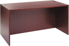 ALERA - Woodgrain Laminate Desk Shell - 59-1/8" Wide x 29-1/2" Deep x 29-5/8" High, Mahogany - Makers Industrial Supply