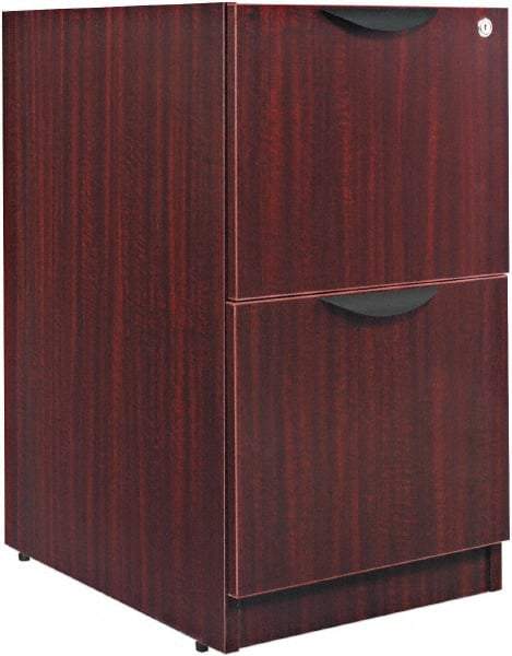 ALERA - 15-5/8" Wide x 28-1/2" High x 28-1/2" Deep, 2 Drawer Full Pedestal - Woodgrain Laminate, Mahogany - Makers Industrial Supply