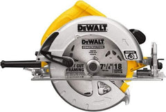 DeWALT - 15 Amps, 7-1/4" Blade Diam, 5,200 RPM, Electric Circular Saw - 120 Volts, 5/8" Arbor Hole, Right Blade - Makers Industrial Supply