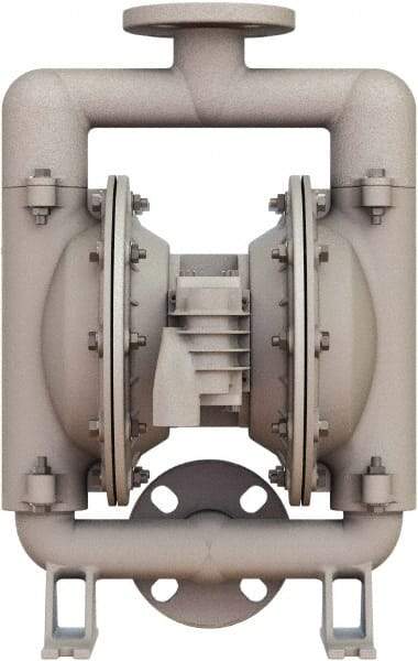 Versa-Matic - 1-1/4 \x96 1-1/2 NPT, Air Operated Diaphragm Pump - Santoprene Diaphragm, Stainless Steel Housing - Makers Industrial Supply