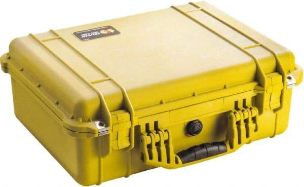 Pelican Products, Inc. - 15-49/64" Wide x 7-13/32" High, Clamshell Hard Case - Yellow, Polyethylene - Makers Industrial Supply