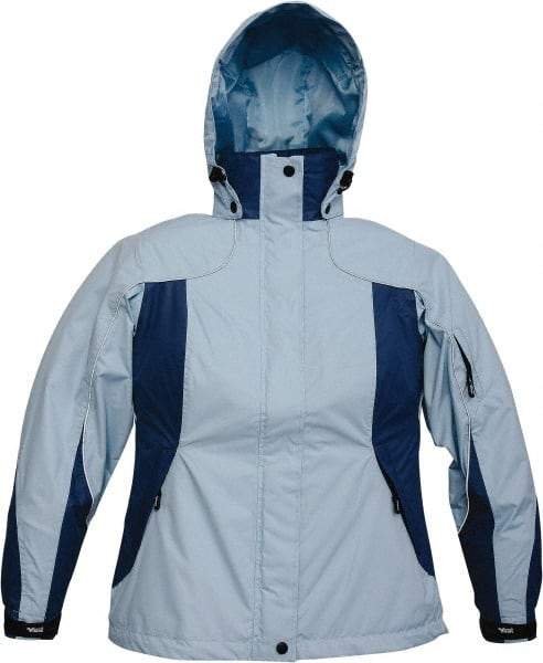 Viking - Size 2XL, Light Blue, Rain, Wind Resistant Jacket - 51" Chest, 4 Pockets, Detachable Hood - Makers Industrial Supply