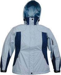 Viking - Size XL, Light Blue, Rain, Wind Resistant Jacket - 47" Chest, 4 Pockets, Detachable Hood - Makers Industrial Supply