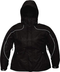 Viking - Size L, Black, Rain, Wind Resistant Jacket - 43" Chest, 4 Pockets, Detachable Hood - Makers Industrial Supply