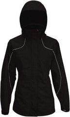 Viking - Size 2XL, Black, Rain, Wind Resistant Jacket - 51" Chest, 4 Pockets, Detachable Hood - Makers Industrial Supply