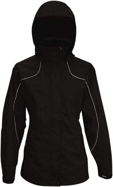 Viking - Size XL, Black, Rain, Wind Resistant Jacket - 47" Chest, 4 Pockets, Detachable Hood - Makers Industrial Supply