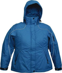 Viking - Size M, Blue, Rain, Wind Resistant Jacket - 40" Chest, 4 Pockets, Detachable Hood - Makers Industrial Supply