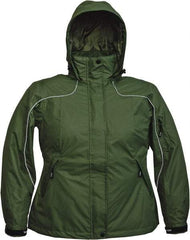 Viking - Size L, Green, Rain, Wind Resistant Jacket - 43" Chest, 4 Pockets, Detachable Hood - Makers Industrial Supply