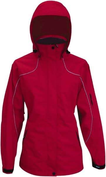 Viking - Size 2XL, Red, Rain, Wind Resistant Jacket - 51" Chest, 4 Pockets, Detachable Hood - Makers Industrial Supply