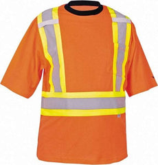 Viking - Size M, Hi-Viz Orange, High Visibility, Short Sleeve T-Pocket, - 40" Chest, 1 Pocket, Cotton/Polyester/Mesh - Makers Industrial Supply