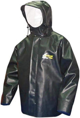 Viking - Size XL, Green, Rain, Chemical, Wind Resistant Jacket - 47" Chest, Attached Hood - Makers Industrial Supply