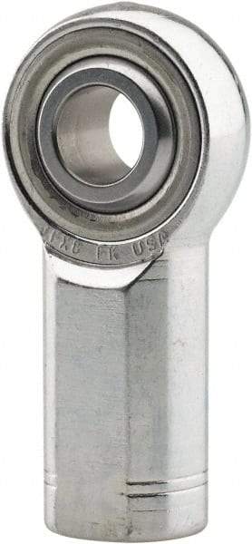 Made in USA - 1" ID, 2-3/4" Max OD, 76,205 Lb Max Static Cap, Plain Female Spherical Rod End - 1-1/4 - 12 LH, 0.469" Shank Diam, 2-1/8" Shank Length, Alloy Steel with Steel Raceway - Makers Industrial Supply