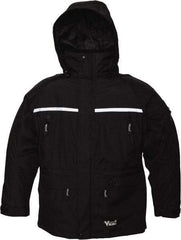 Viking - Size M, Black, Rain, Wind Resistant, Cold Weather Jacket - 40" Chest, 5 Pockets, Detachable Hood - Makers Industrial Supply