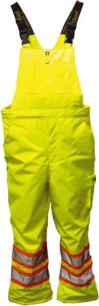 Viking - Size 2XL, High Visibility Lime, Rain, Cold Weather Bib Overall - No Pockets - Makers Industrial Supply