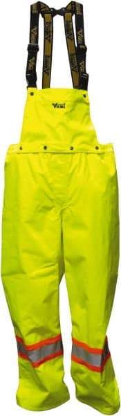 Viking - Size XL, High Visibility Lime, Rain, Cold Weather Bib Overall - No Pockets - Makers Industrial Supply