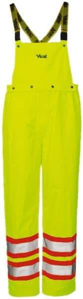 Viking - Size 2XL, High Visibility Yellow, Rain, Wind Resistant Bib Overall - No Pockets - Makers Industrial Supply