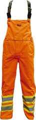 Viking - Size 2XL, High Visibility Orange, Rain, Wind Resistant Bib Overall - No Pockets - Makers Industrial Supply