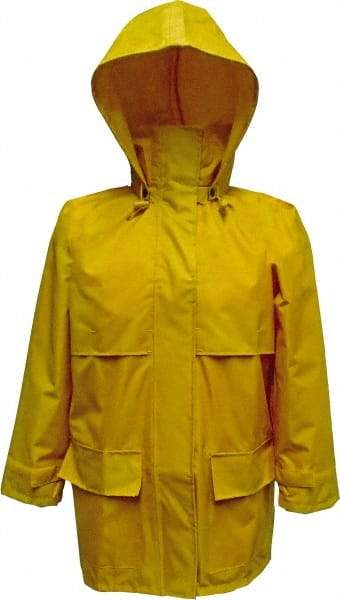 Viking - Size XL, Yellow, Rain, Wind Resistant Jacket - 47" Chest, Detachable Hood - Makers Industrial Supply