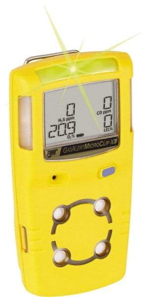 BW Technologies by Honeywell - Visual, Vibration & Audible Alarm, LCD Display, Multi-Gas Detector - Monitors LEL, Oxygen, Hydrogen Sulfide & Carbon Monoxide, -20 to 50°C Working Temp - Makers Industrial Supply