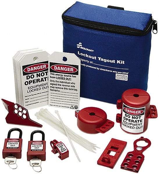 Ability One - 29 Piece Electrical & Valve Lockout Kit - Keyed Differently, Comes in Carrying Case - Makers Industrial Supply