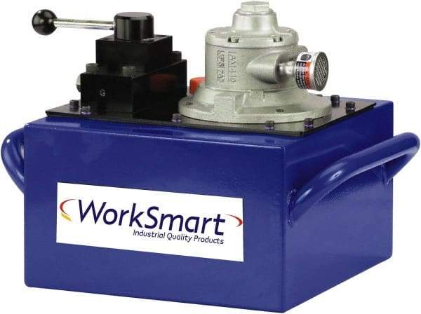 Value Collection - 10,000 psi Air-Hydraulic Pump & Jack - 3 Gal Oil Capacity, Manual Valve, Use with Double Acting Cylinders, Advance, Hold & Retract - Makers Industrial Supply