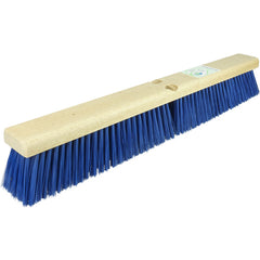 24″ Green Works Sweep, Medium Blue Fill with Rubberwood Block - Makers Industrial Supply