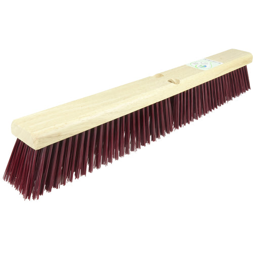 24″ Green Works Sweep, Coarse Maroon Fill with Rubberwood Block - Makers Industrial Supply